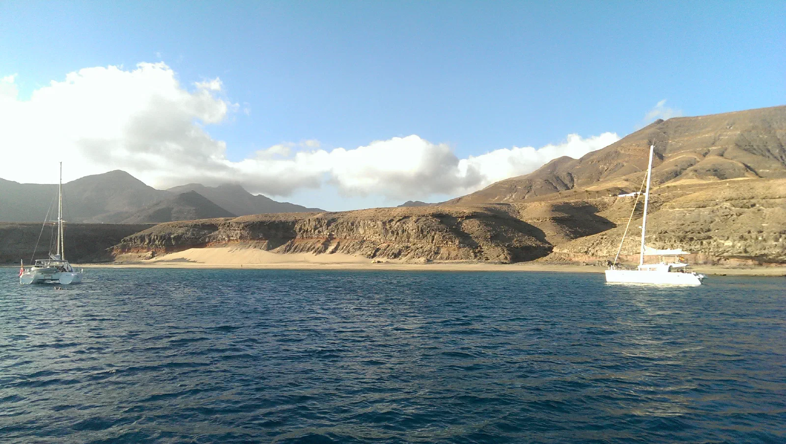 Anker pladsen udenfor Morro Jable Marina, på Fuerteventura