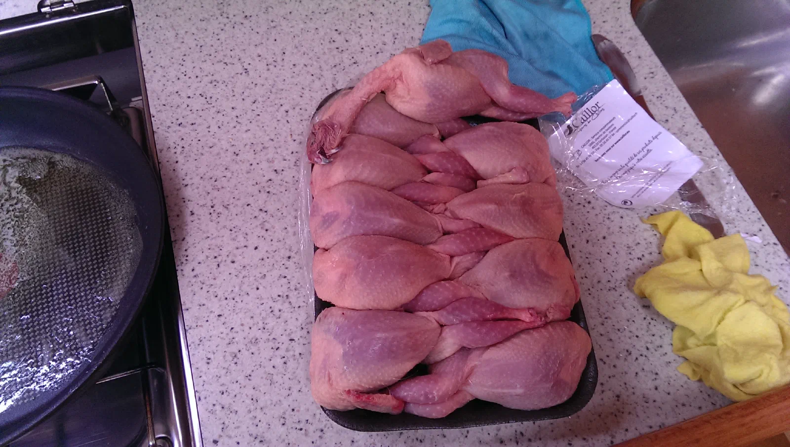 Friske vagtler, vi skar dog hovedet af inden de blev tilberedt.